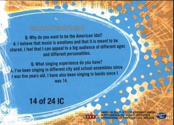 2005 Fleer American Idol Season 4 - Idol Chatter #14 IC Sarah Mather Back