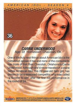 2005 Fleer American Idol Season 4 - Solid Gold #36 Carrie Underwood Back