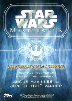 2015 Topps Star Wars Masterwork - Autographs #NNO Angus MacInnes Back
