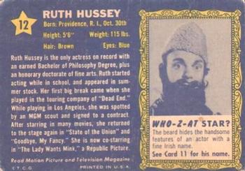 1953 Topps Who-Z-At Star? (R710-4) #12 Ruth Hussey Back