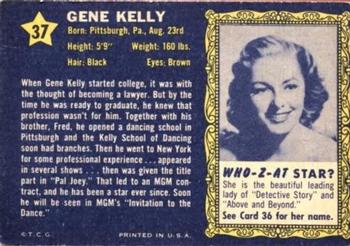 1953 Topps Who-Z-At Star? (R710-4) #37 Gene Kelly Back