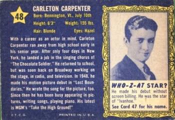 1953 Topps Who-Z-At Star? (R710-4) #48 Carleton Carpenter Back