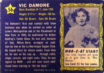 1953 Topps Who-Z-At Star? (R710-4) #56 Vic Damone Back