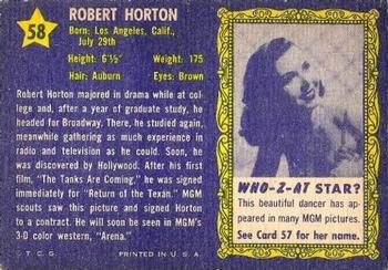 1953 Topps Who-Z-At Star? (R710-4) #58 Robert Horton Back