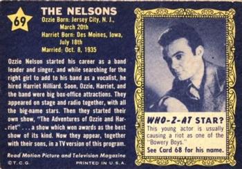 1953 Topps Who-Z-At Star? (R710-4) #69 The Nelsons Back