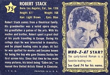 1953 Topps Who-Z-At Star? (R710-4) #75 Robert Stack Back