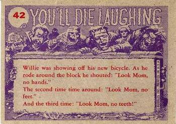 1959 Topps You'll Die Laughing #42 Sure makes you look ugly! Back