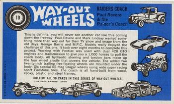 1970 Topps Way-Out Wheels #10 Raiders Coach Back
