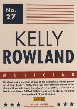 2015 Panini Americana #27 Kelly Rowland Back