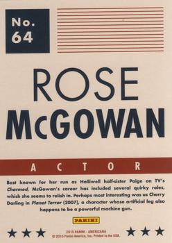 2015 Panini Americana #64 Rose McGowan Back