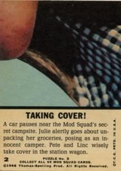 1969 Topps Mod Squad #2 Taking Cover! Back