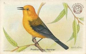 1922 Church & Dwight Useful Birds of America Third Series (J7) #7 Prothonotary Warbler Front