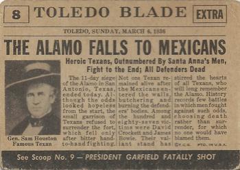 1954 Topps Scoop (R714-19) #8 Alamo Falls Back