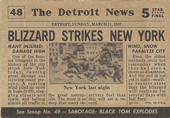 1954 Topps Scoop (R714-19) #48 Blizzard sweeps New York Back