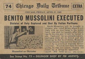1954 Topps Scoop (R714-19) #74 Mussolini Dead Back