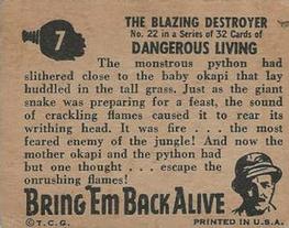 1950 Topps Bring 'Em Back Alive (R714-2) #7 The Blazing Destroyer Back