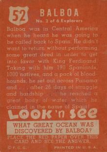 1952 Topps Look 'n See (R714-16) #52 Balboa Back