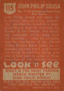 1952 Topps Look 'n See (R714-16) #115 John Philip Sousa Back