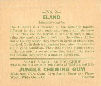 1933 Jungle Chewing Gum (R78) #2 Eland Back