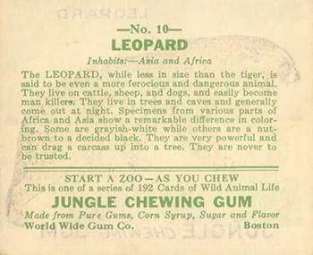 1933 Jungle Chewing Gum (R78) #10 Leopard Back