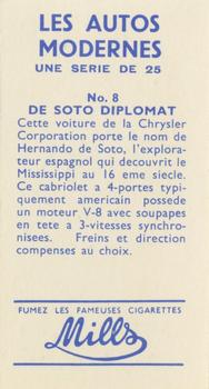 1962 Mills Les Autos Modernes #8 De Soto Diplomat Back