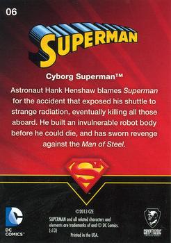 2013 Cryptozoic DC Comics Superman The Legend #6 Cyborg Superman Back