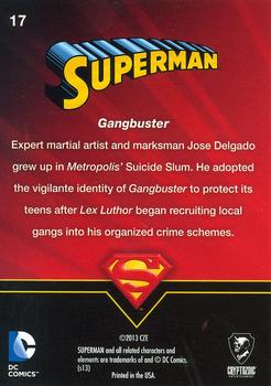 2013 Cryptozoic DC Comics Superman The Legend #17 Gangbuster Back