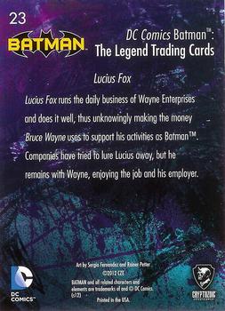 2013 Cryptozoic DC Comics Batman: The Legend #23 Lucius Fox Back