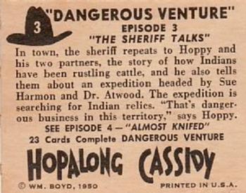 1950 Topps Hopalong Cassidy #3 The Sheriff Talks Back