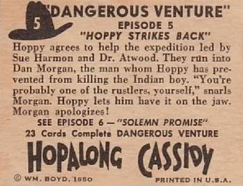1950 Topps Hopalong Cassidy #5 Hoppy Strikes Back Back
