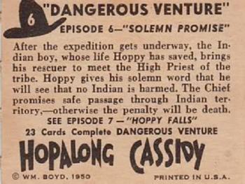 1950 Topps Hopalong Cassidy #6 Solemn Promise Back
