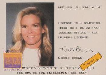 1994 In Pursuit of Justice: The Simpson Case - Promo #P9 Nicole's Drivers License Front