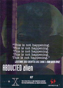 1997 Intrepid X-Files Contact - Alien Visitations Foil #A7 Abducted Alien Back
