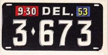 1953 Topps License Plates (R714-13) #8 Delaware Front
