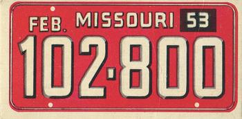 1953 Topps License Plates (R714-13) #14 Missouri Front