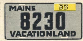 1953 Topps License Plates (R714-13) #28 Maine Front