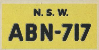 1953 Topps License Plates (R714-13) #47 New South Wales Front