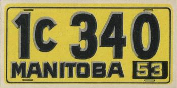 1953 Topps License Plates (R714-13) #60 Manitoba Front