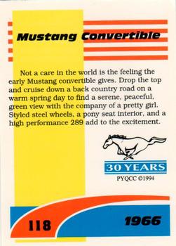 1994 Performance Years Mustang Cards II (30 Years) #118 1966 Convertible Back