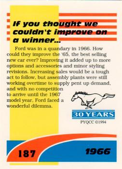 1994 Performance Years Mustang Cards II (30 Years) #187 If you thought we couldn't improve ... Back