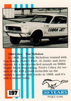 1994 Performance Years Mustang Cards II (30 Years) #197 Dyno Don Nicholson Back
