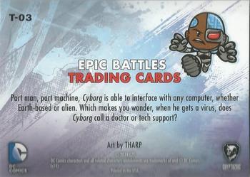 2014 Cryptozoic DC Comics: Epic Battles - Bam! Stickers #T-03 Cyborg Back