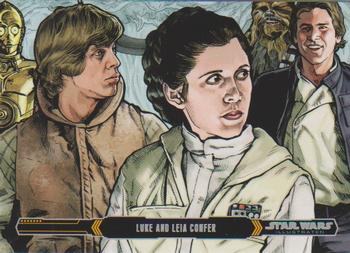 2015 Topps Star Wars Illustrated The Empire Strikes Back #5 Luke and Leia Confer Front