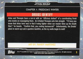 2015 Topps Star Wars Illustrated The Empire Strikes Back #9 Droids Identify Back