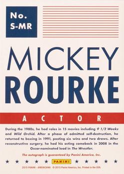 2015 Panini Americana - Signatures #S-MR Mickey Rourke Back