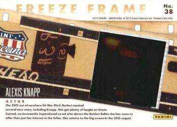 2015 Panini Americana - Freeze Frame #38 Alexis Knapp Back