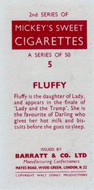 1957 Barratt Walt Disney Characters 2nd Series #5 Fluffy Back