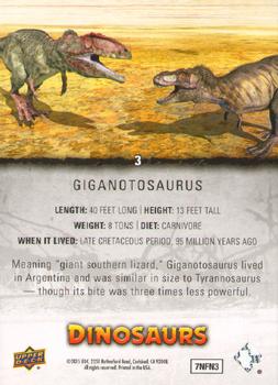 2015 Upper Deck Dinosaurs #3 Giganotosaurus Back