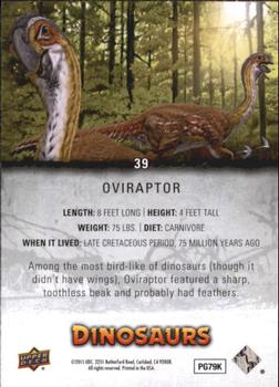 2015 Upper Deck Dinosaurs #39 Oviraptor Back
