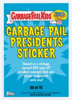 2015 Topps Garbage Pail Kids 30th Anniversary Series #8b Eying Eisenhower Back